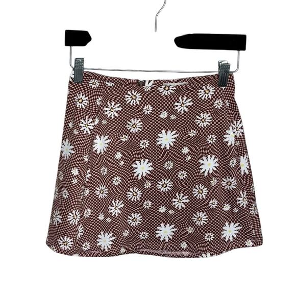 Altar'd State White Daisies Mini Skirt Back Zipper with Pockets Women's Size XS - Picture 1 of 10